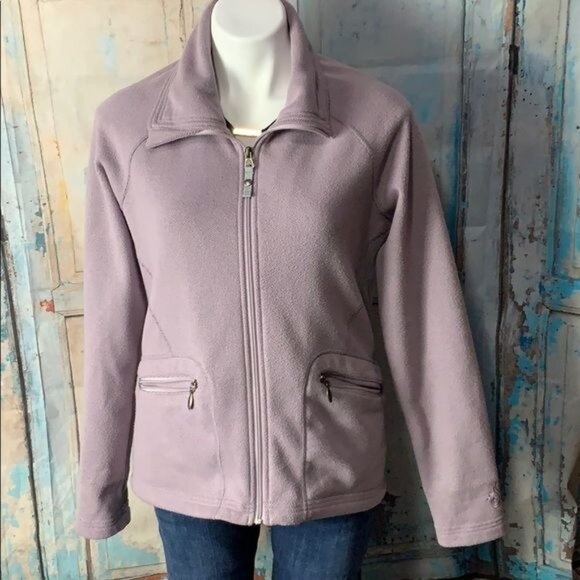 Isis Womans M Lilac Light Purple Full Zip Jacket Polyester CA 19789 - Picture 2 of 8